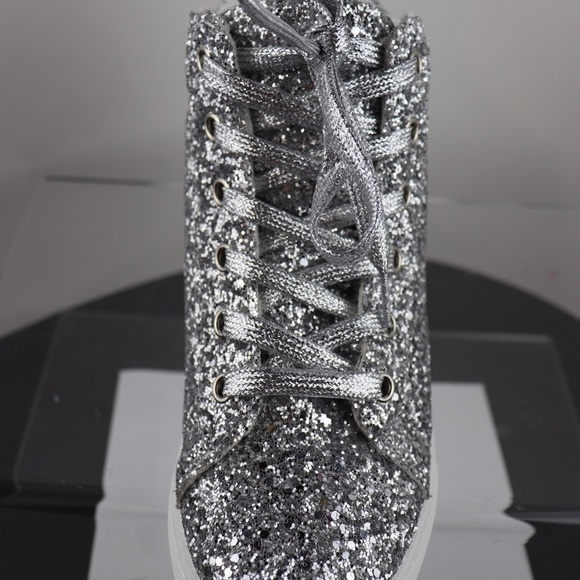 Chunky Glitter Silver Sneakers - Picture 3 of 4